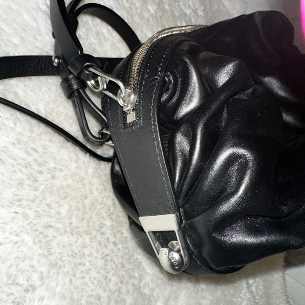 New Rag & Bone Black Leather Top Handle Convertible Crossbody Bag - Picture 10 of 15